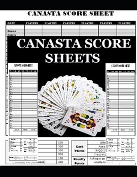 Paperback Canasta Score Sheets: Large Canasta Game Record Keeper Notebook 8.5" x 11" - 120 Pages Book