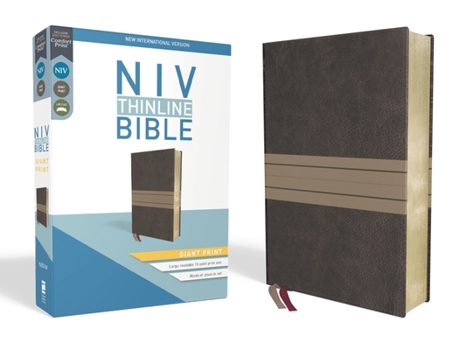 Imitation Leather NIV, Thinline Bible, Giant Print, Imitation Leather, Brown/Tan, Red Letter Edition [Large Print] Book