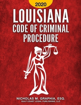Paperback Louisiana Code of Criminal Procedure 2020 Book