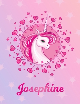 Paperback Josephine: Unicorn Sheet Music Note Manuscript Notebook Paper - Magical Horse Personalized Letter J Initial Custom First Name Cov Book