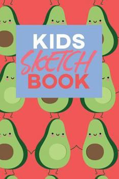 Kids Sketch Book : Kawaii Cute Avocado Vegan Food Pattern