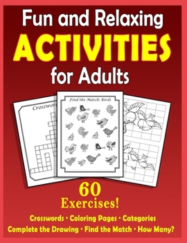 Paperback Fun and Relaxing Activities for Adults: Puzzles for People with Dementia [Large-Print] [Large Print] Book