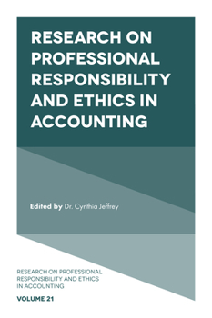Hardcover Research on Professional Responsibility and Ethics in Accounting Book