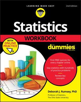 Paperback Statistics Workbook for Dummies with Online Practice Book