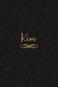 Paperback Kim: Personalized Journal to Write In - Black Gold Custom Name Line Notebook Book