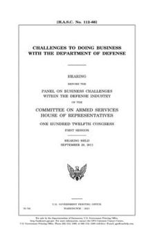 Paperback Challenges to doing business with the Department of Defense Book