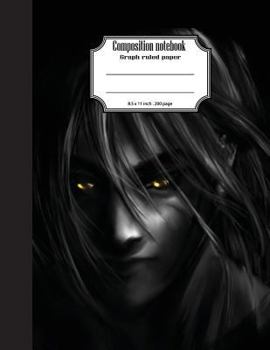 Composition notebook graph ruled paper 4x4 grid per inch,200 pages, 8.5 x 11 inch, Black Anime Boys: Large composition book journal for school student