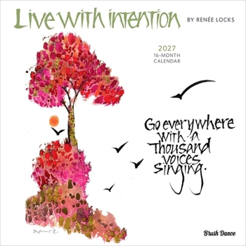 Live with Intention 2027 12 X 24 Inch (Hanging) Monthly Square Wall Calendar Featuring the Artwork of Renee Locks Plastic-Free