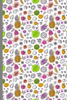 Fruits : 6x9 120 BLANK Pages Journal Notebook, Great Gift for Graduates, Gift for Birthday, Brain, Pink, Christmas, Blank Unlined Pages