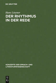 Hardcover Der Rhythmus in der Rede [German] Book