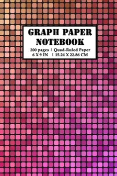 Graph Paper Notebook: 200 pages (100 sheets) 5x5 Composition Grid Planner | Shaded Pink Tiles Theme | Quad-Ruled | 6x9 Sized
