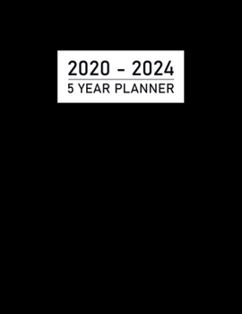 FIVE YEAR PLANNER: 2020-2024 Weekly Monthly Calendar I Elegant Black Glossy Binding I 5 Years Appointments, Family Events, Log Book Business I Agenda & Schedule I Motivational Journal I Christmas Gift