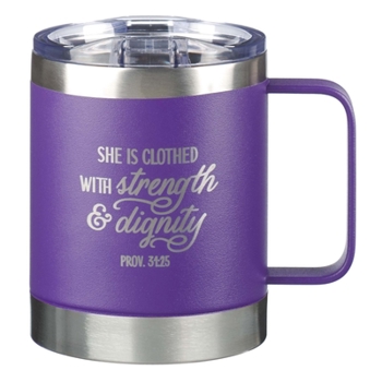Misc. Stainless Steel Mug She Is Clothed with Strength Proverbs 31:25 Book