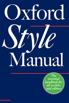 Hardcover The Oxford Style Manual Book