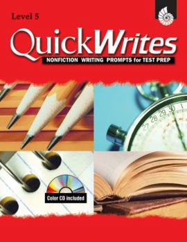 Paperback Quick Writes, Level 5: Nonfiction Writing Prompts for Test Preps [With CDROM] Book