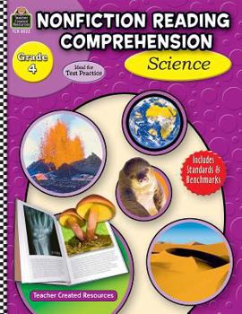 Paperback Nonfiction Reading Comprehension: Science, Grade 4 Book