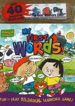 Board book My First Words: Fun to Play Billingual Learning Game! [With 40 Reusable, Washable Stickers] Book