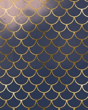 Blush and Navy Mermaid Scales Composition Notebook - Large Unruled Notebook - 8x10 Blank Notebook (Softcover Journal / Notebook / Sketchbook / Diary)