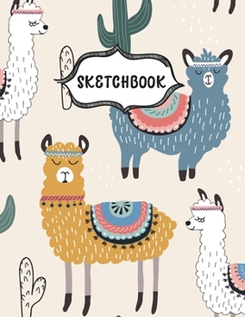 Paperback Sketchbook: Llamas Sketching Book To Practice Drawing & Doodling, Artist Paint Pad, Large Blank Pages (8.5 x 11 in) Book