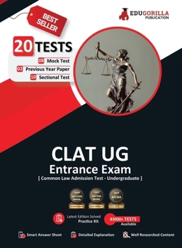 Paperback CLAT UG Exam Preparation Book 2023 - 8 Full Length Mock Tests, 10 Sectional Tests and 2 Previous Year Papers (1800 Solved Questions) with Free Access Book