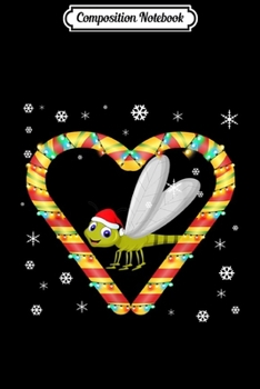 Composition Notebook: Cute Dragonfly Candy Cane Heart Funny Christmas Light Gift  Journal/Notebook Blank Lined Ruled 6x9 100 Pages