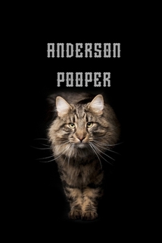 Paperback Anderson Pooper: Personalized Name Journal Notebook for Cat and Unicorn Lovers - (Wide Ruled Notebook, 100 Pages, 6x9 inches) Book