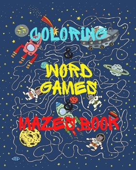 Paperback coloring and word games & Mazes book: little activity book for kids Book