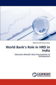 Paperback World Bank's Role in HRD in India Book