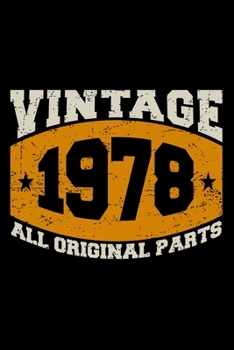 VINTAGE 1978 ALL ORIGINAL PARTS: Dot Grid Journal, Diary, Notebook, 6x9 inches with 120 Pages.