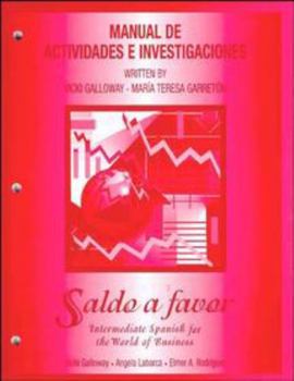 Paperback Saldo a Favor, Workbook: Intermediate Spanish for the World of Business Book