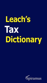 Paperback Leach's Tax Dictionary Book