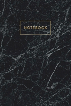 Notebook: Black & Grey Marble - Notizbuch in moderner Marmor Optik | ca. DIN A5 (6x9''), dot grid, 108 Seiten, Schwarz Grauer Marmor mit Gold | für ... Organizer, Kalender, Semesterplaner, Journal