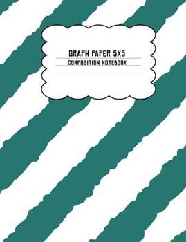 Paperback Graph Paper 5x5 Composition Notebook: Turquoise Diagonal Stripe Book