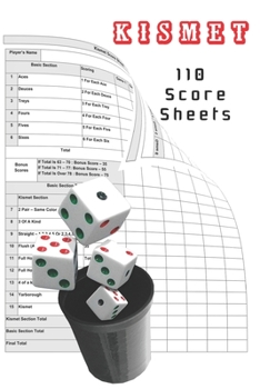 Paperback Kismet 110 Score Sheets: Game Record Keeper Book - Score Keeping Book - Size:6" x 9" - 110 Pages (Gift) Book