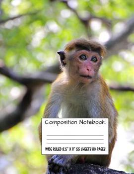 Paperback Composition Notebook: Wide Ruled Monkey Water Cute Composition Notebook, Girl Boy School Notebook, College Notebooks, Composition Book, 8.5 Book