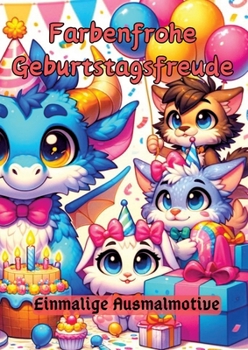 Farbenfrohe Geburtstagsfreude: Einmalige Ausmalmotive (German Edition)
