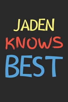 Jaden Knows Best: Lined Journal, 120 Pages, 6 x 9, Jaden Personalized Name Notebook Gift Idea, Black Matte Finish (Jaden Knows Best Journal)