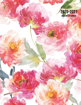 2020-2021 Monthly Planner: Large Two Year Planner with Floral Cover (Volume 1)