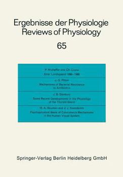 Paperback Ergebnisse Der Physiologie / Reviews of Physiology: Biologischen Chemie Und Experimentellen Pharmakologie / Biochemistry and Experimental Pharmacology Book