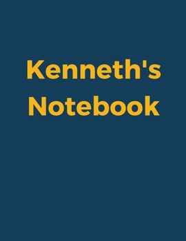 Paperback Kenneth's Notebook: Blue Navy Cover, College Ruled, 100 Sheets, 8.5" x 11" (Letter Size), White Paper Book