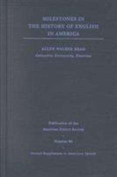 Hardcover Milestones in the History of English in America: Volume 76 Book