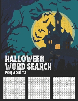 Paperback Halloween Word Search for Adults: Challenging Activity Book Large Print Spooky Riddles Book