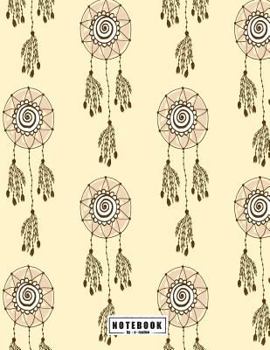 Notebook: Dreamcatcher on yellow cover and Dot Graph Line Sketch pages, Extra large (8.5 x 11) inches, 110 pages, White paper, Sketch, Draw and Paint