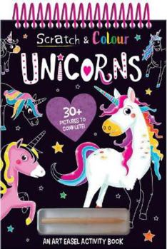 Hardcover Scratch and Colour Unicorns Book