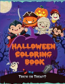 Paperback Halloween Coloring Book [Large Print] Book