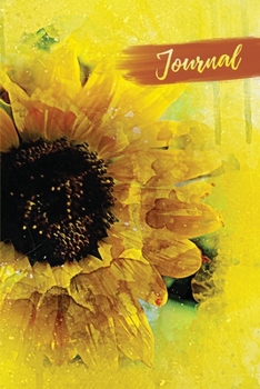 Watercolor Sunflower Journal: Stylish 6x9 College Ruled Notebook