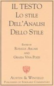 Paperback Il Testo: Lo Stile Dell'analisi Dello Stile Book