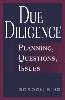 Hardcover Due Diligence: Planning, Questions, Issues Book