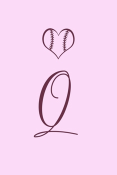 Q: Name Monogram Initial Q Softball 6x9" Dot Bullet Notebook/Journal Gift Idea For Girls, Women, School, College and Work