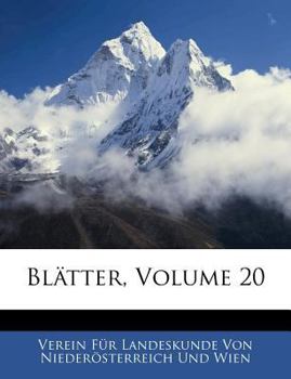 Paperback Blatter, XX Jahrgang [German] Book